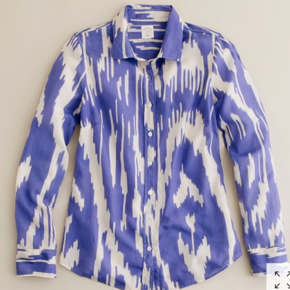 J.Crew The Perfect Shirt in Ikat Print, XS
